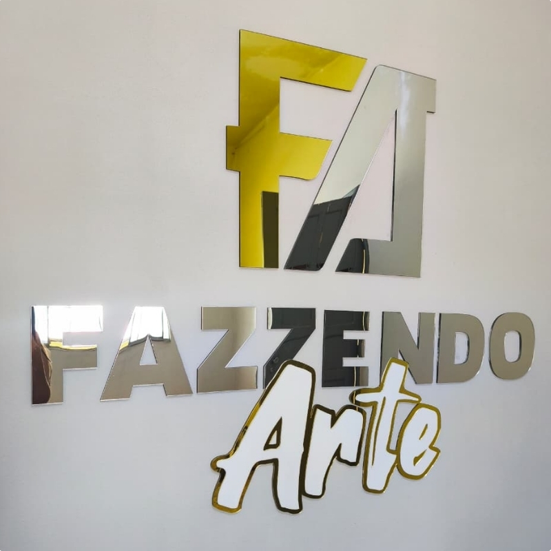 Logomarca Personalizada Acrílico Cristal com sobreposição Espelhado / Brilhoso 3D Luxo Parede Recepção Dourado Prata Rosê Preto